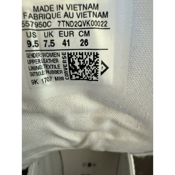 Converse Chuck Taylor All Star Hi White Leather Iridescent Unisex 9.5 ,M-557950C - Picture 10 of 16